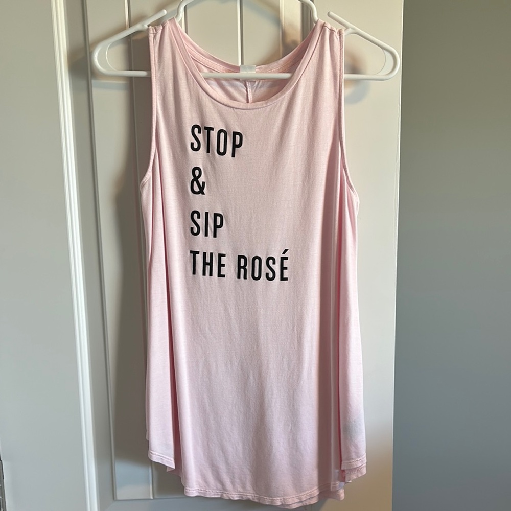Pink Sleeveless Graphic Tank Top